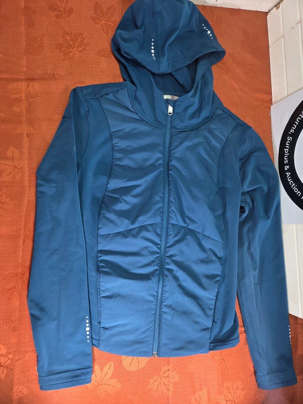 Tuff Athletics Women's PrimaLoft Hybrid Running Jacket, Teal Blue (Size Large)